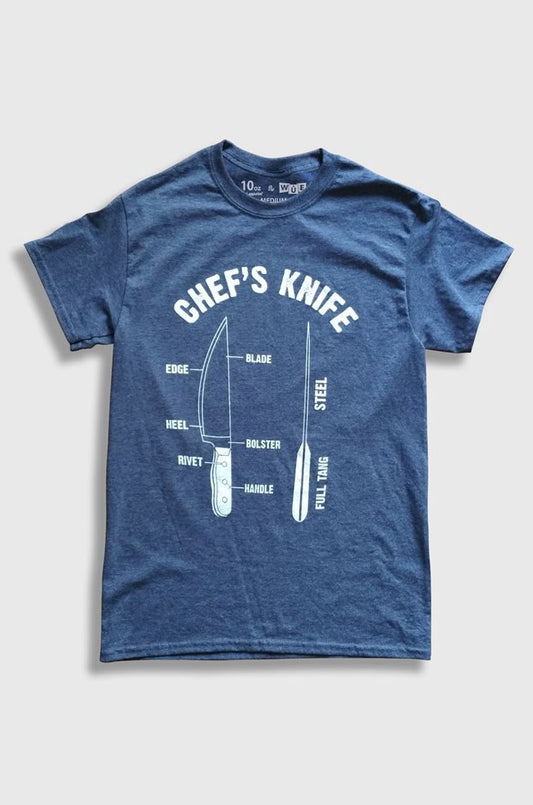 Chef's Knife Anatomy T-shirt (Indigo Heather)